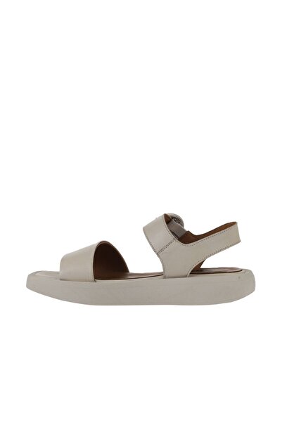 Bueno Shoes Krémové kožené dámské ploché sandály 01wy1002