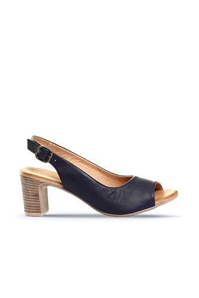 BUENO Взуття Темно-сині шкіряні жіночі сандалі на підборах 01wn1517