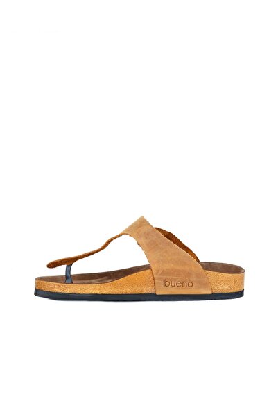 Bueno Shoes Yellow Greyzi Leather Men's Flip Flops 05Mt101
