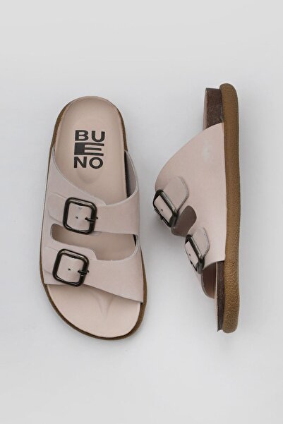 Bueno Shoes Γυναικείες φλατ παντόφλες Pink Nubuck 01ws11001