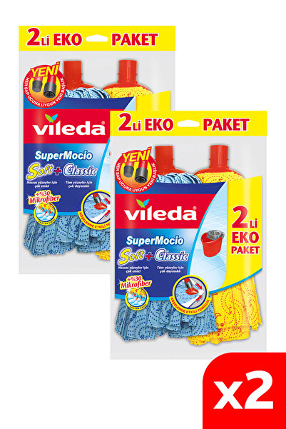 Vileda 2 Paket Supermocio Klasik + Ahşap Yedek Paspas