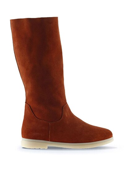 Bueno Shoes Kiremit Süet Kadın Düz Çizme 01wt3306