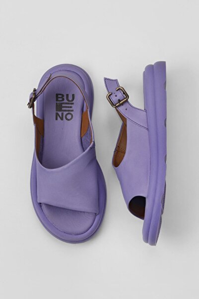 Bueno Shoes Λιλά Δερμάτινα Γυναικεία Flat Σανδάλια 01wy9407
