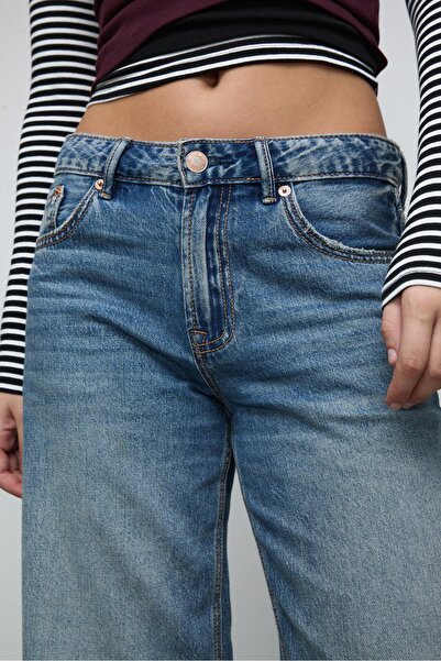 Stradivarius D91 düşük bel geniş paça jean