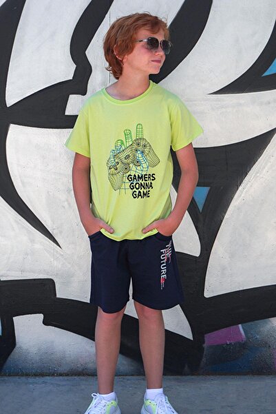 Breeze Футболка для хлопчиків з принтом ігрової консолі, 8-14 років, фісташко...