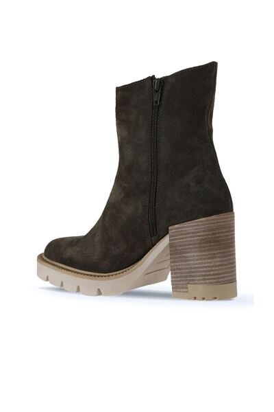 Bueno Shoes 01wv0500 modell Khaki velúr női sarkú csizma