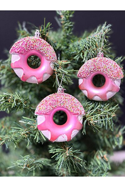 ENG PARTİ DÜNYASI Pink Donut Christmas Tree Ornament Set of 3 – Colorful and ...