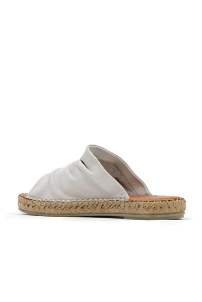 Bueno Shoes White Broken Leather Women's Espadrille Slippers 01Wl4617