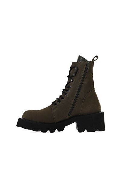 Bueno Shoes 01wt1700 Μοντέλο Χακί Νούμποκ Γυναικείες φλατ μπότες