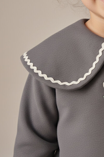 Minipodyum Girl's Large Lapel Pipe Leg Double Suit