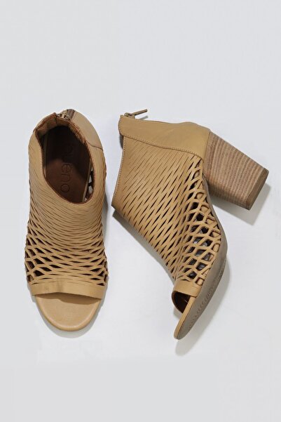 Bueno Shoes 01wl3700 Μοντέλο Μπεζ Δερμάτινα Γυναικεία Σανδάλια με τακούνι