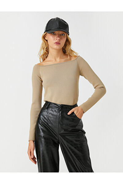 Koton Strickpullover mit U-Boot-Ausschnitt