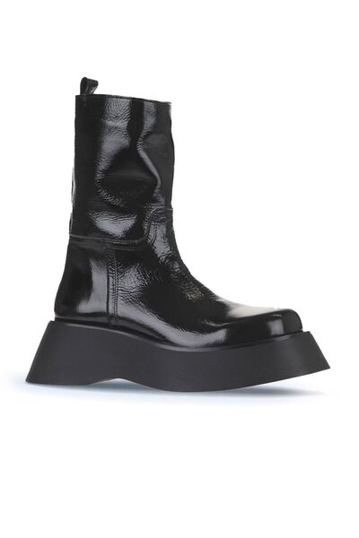 Bueno Shoes Lakkbőr fekete női éksarkú csizma - 01wv5101