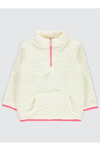 Civil Girls Collar Zipper Detailed 2-5 Years Old Sweatshirt - Ecru 2-3 Years Old