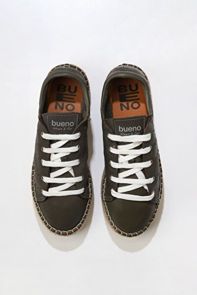 Bueno Shoes Pantofi espadrile pentru femei din piele kaki Haki Flotter 01wu5601