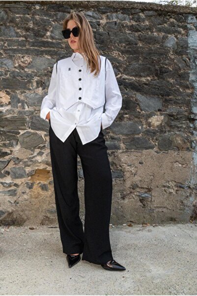 VorNişantaşı Kadın Tasarım Cepli Arkası İp Detaylı Yelek