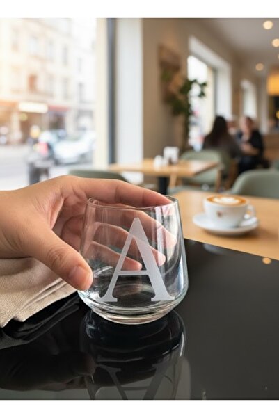 DECOSTYLE Letter a Laser Cut Non-Removable Glass Cup-Candle Holder-Pen Holder-Suitable for Use as a Mini Vase 1 Piece