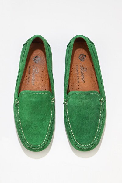 Bueno Shoes حذاء لوفر نسائي من جلد الغزال باللون الأخضر - 05ws230