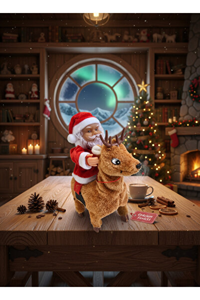 GLAMSI Christmas decoration musical Santa Claus riding a deer