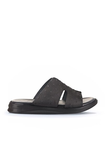 Bueno Shoes Papuci plati pentru bărbați din nubuc/grebe gri 25mt2488