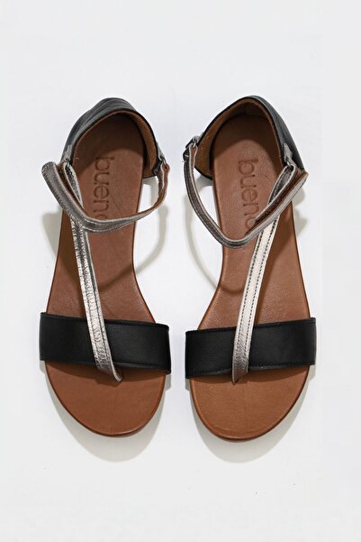 Bueno Shoes سياه جوموش ديري كادين صندل 01wj1101