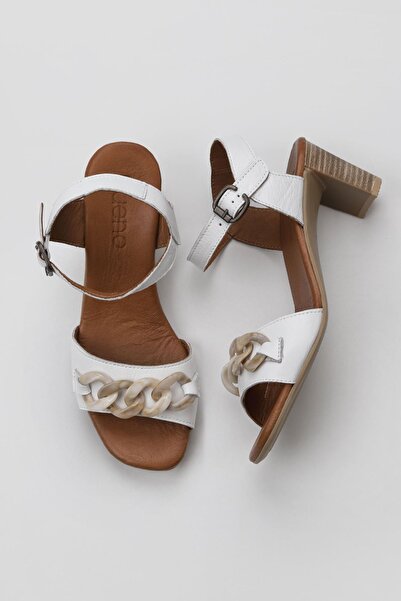 Bueno Shoes 01wu11101 Μοντέλο Λευκά Δερμάτινα Γυναικεία Σανδάλια με Τακούνι