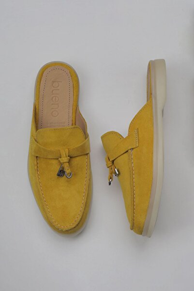 Bueno Shoes 05wt103 Модель замшеві жіночі плоскі капці - жовті