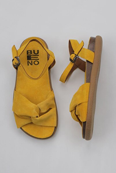 Bueno Shoes Γυναικεία Flat σανδάλια Yellow Suede 01wu4728