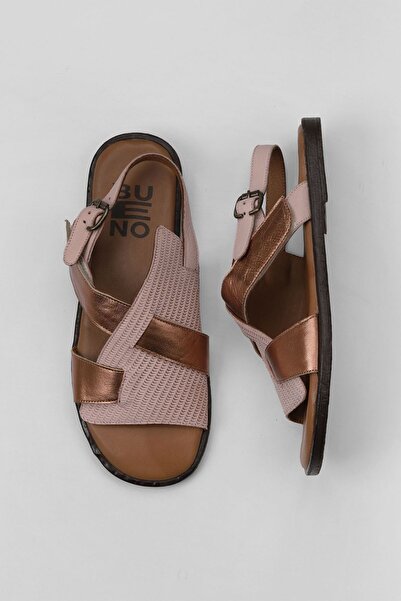 Bueno Shoes Γυναικεία Flat σανδάλια Powder Tan Leather 01wy2012