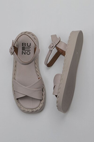 Bueno Shoes 01wy9102 Μοντέλο Γκρι Δερμάτινα Γυναικεία Σανδάλια