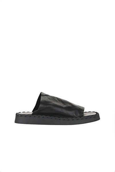 Bueno Shoes Siyah Deri Kadın Düz Terlik 01wy9109