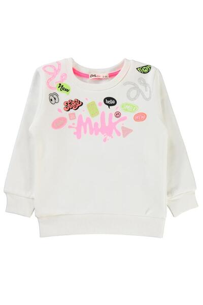 Civil Girls Milk Printed 2-5 Years Old Sweatshirt - Ecru 2-3 Years Old