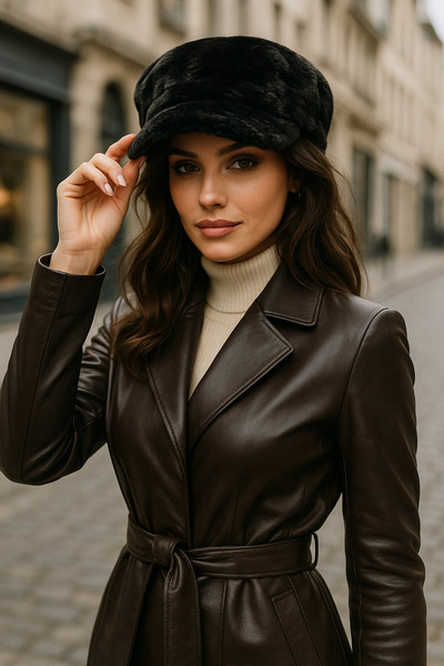 Luminos Butik Siyah Kalın Tüylü Kışlık Şapka Sıcak Tutan Pofuduk Kürk Dokulu Aksesuar Spk1128