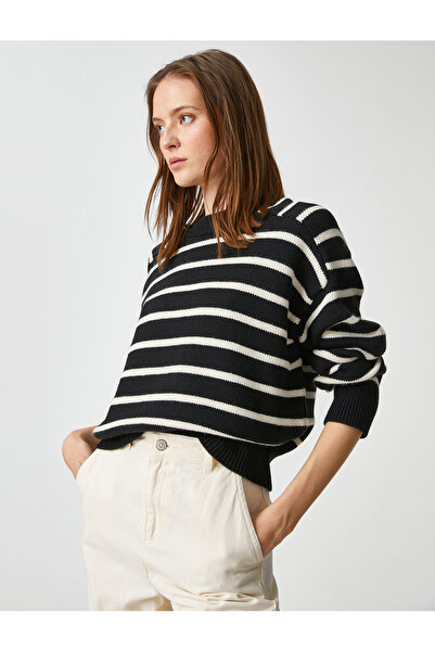 Koton Pulover de damă cu dungi ecru 3WAK90515HT