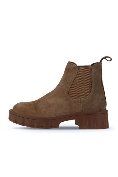 Bueno Shoes Taba Süet Kadın Dolgu Topuklu Bot 01wv9002