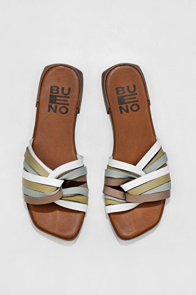 Bueno Shoes 01wu1805ModelGrayMultiLeather Women's Flat Slippers