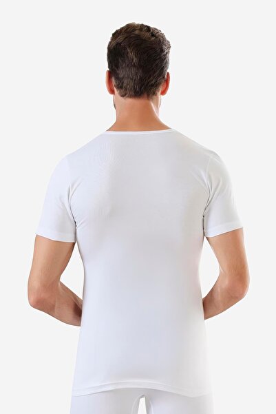 Arma Yıldız White V-neck Short Sleeve Men's T-shirt 3 Pieces 100% Cotton Combed Cotton