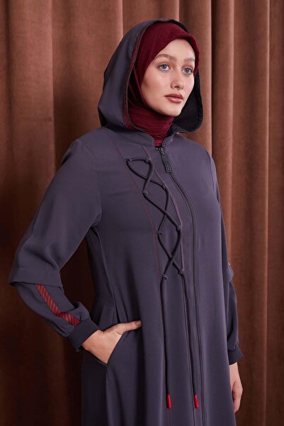 Levidor Anthracite Hooded Rope Detail Ferace