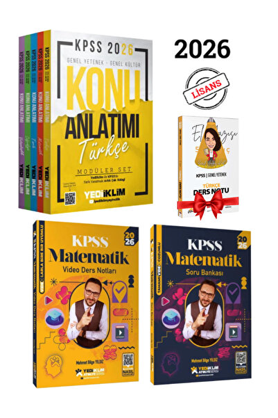 Yediiklim Yayınları KPSS 2026 Lisans Tüm Dersler Konu Anlatımı+ Mehmet Bilge ...
