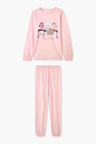 Penti Girls' Pawfectly Leopard Print Cotton 2-Piece Long Sleeve Pajama Set