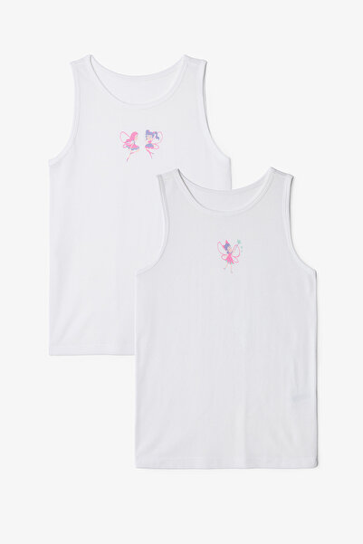 Penti Off-White Girl's Pretty Fairy Printed 2-Piece Tank Top