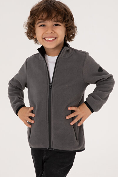 U.S. Polo Assn. Boy's Gray Zippered Sweatshirt 50313853-Vr024