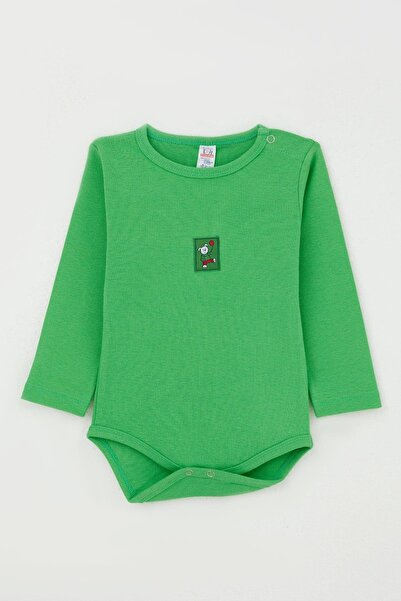 Breeze Baby Boy Snap-On Bodysuit with Balloon Teddy Bear Printed, 9 Months-3 Years, Green