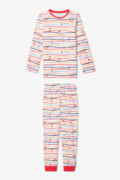 Penti Boys Acrobat Striped Cotton Long Sleeve 2-Piece Pajamas Set