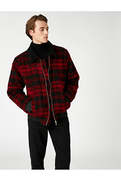 Koton Pánská černá kostkovaná bunda 3WAM20347HW