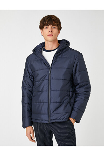 Koton Basic Puffer Jacket Hooded Pocket Detailed Zipper Waterproof