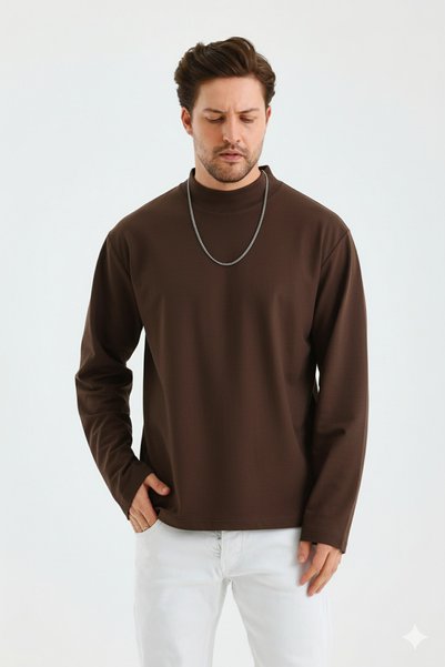 rammers Half-Neck Long Sleeve T-Shirt Relaxed Fit