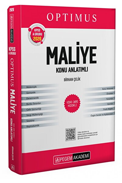 Pegem Akademi Yayıncılık KPSS A Grubu Optimus Maliye Konu Anlatımı