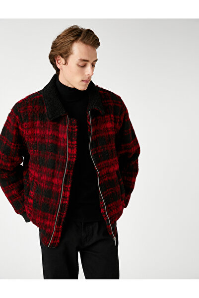 Koton Pánská černá kostkovaná bunda 3WAM20347HW