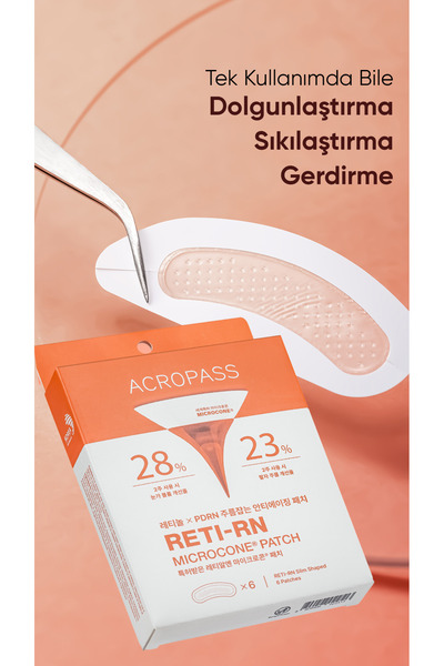 ACROPASS Retinol ve PDRN Mikro İğneli Göz Altı ve Nazolabial Çizgi Reti-rn Microcone Patch Slim 6’lı